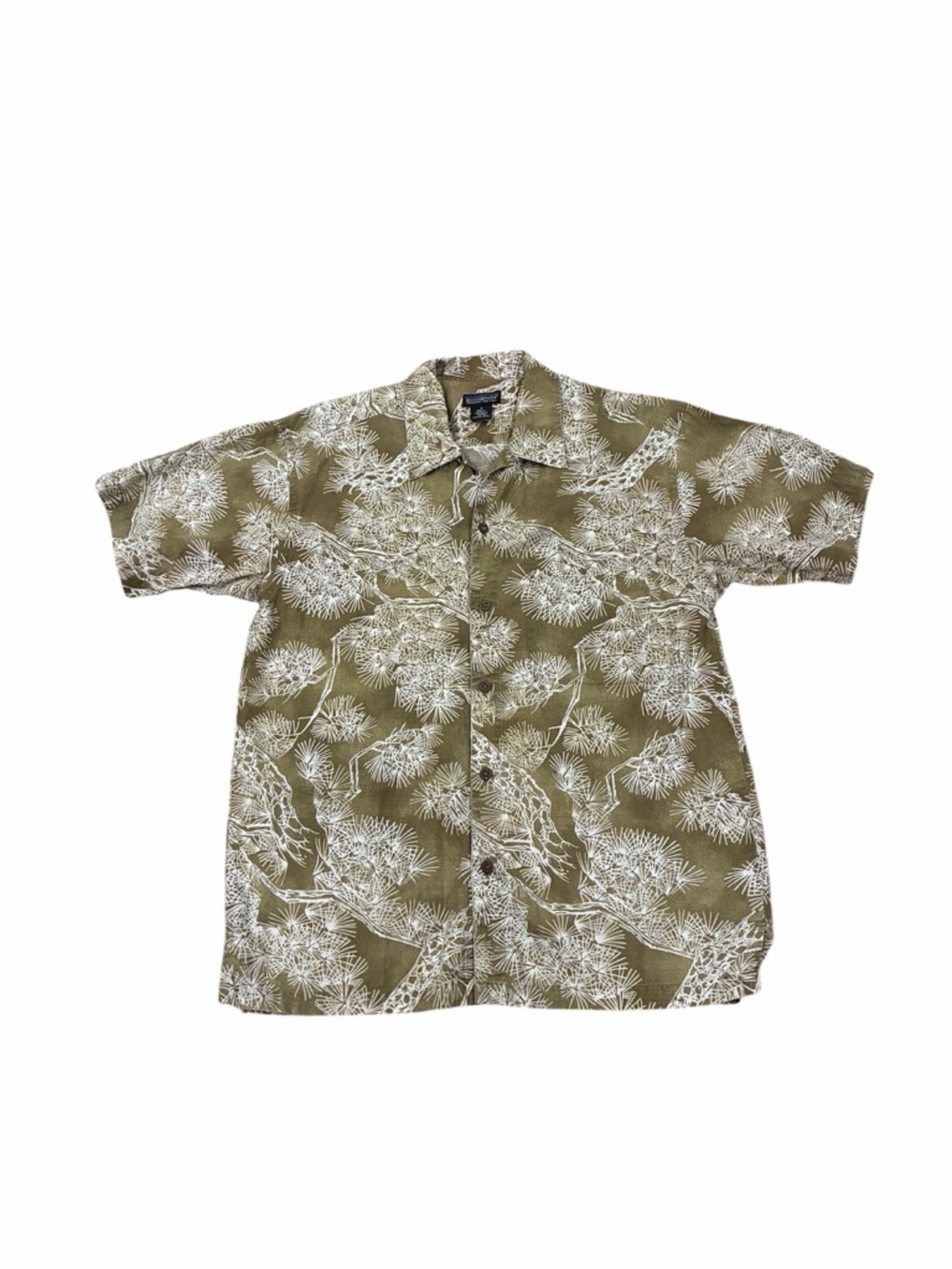 Patagonia Shirt Mens Small Brown Floral Organic Cotton Button Up